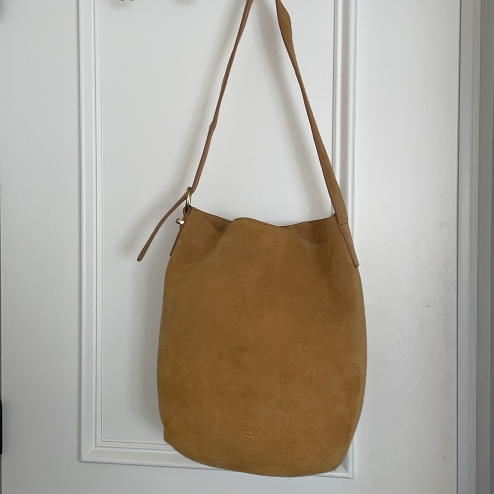 Margot New York buckle suede tote